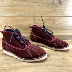 Generic Surplus Mens Boots Size 8 Burgundy‎ Suede Duck Boot Lace Up